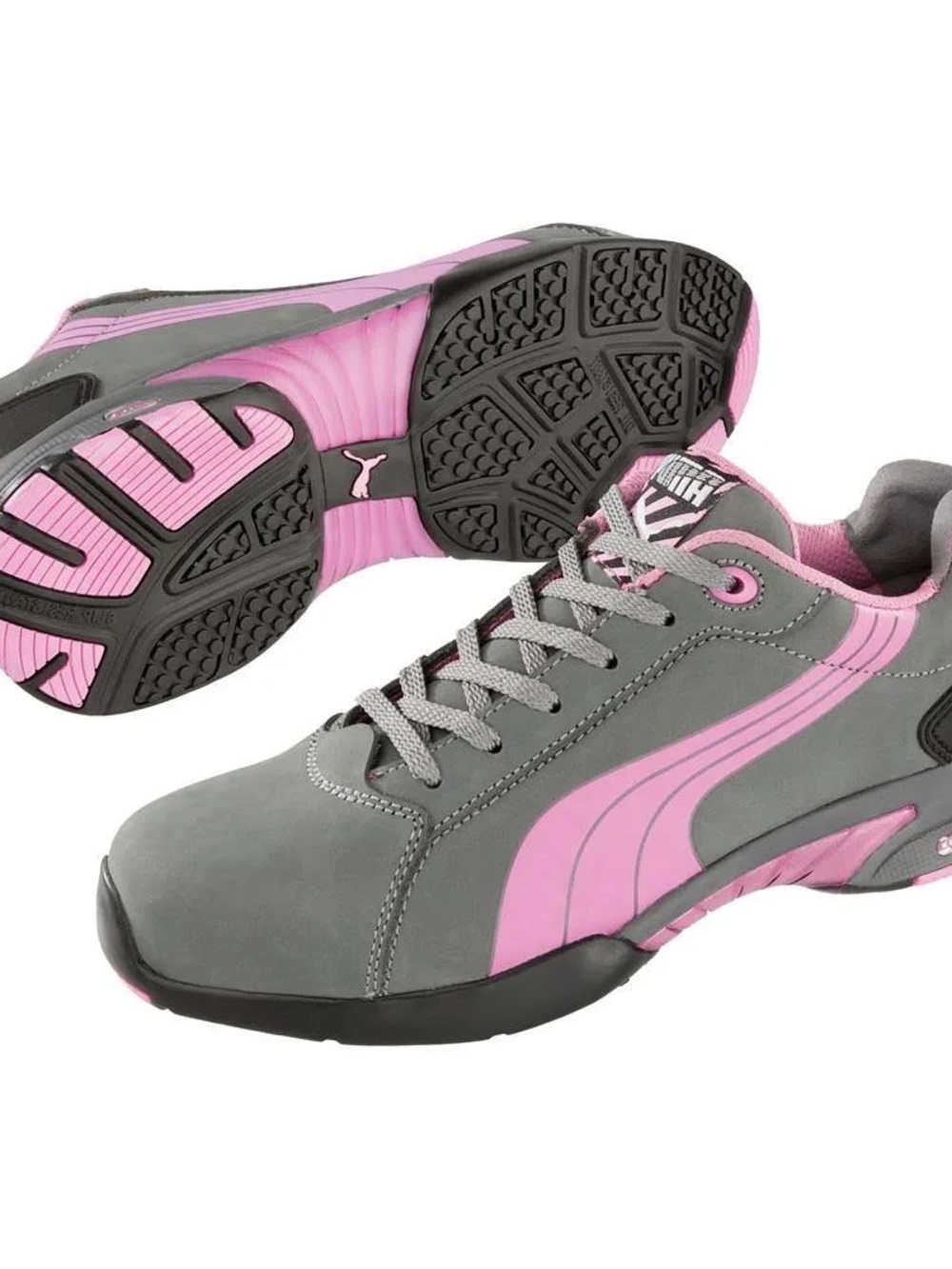 Puma Women's Safety Balance Low Steel Toe Work Shoes Size 10 Grey Pink 642865